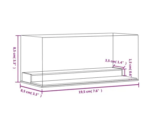Vitrīnas Kaste, Caurspīdīga, 19,5X8,5X8,5 Cm, Akrils Vidaxl
