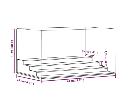 Vitrīnas Kaste, Caurspīdīga, 24X16X13 Cm, Akrils Vidaxl