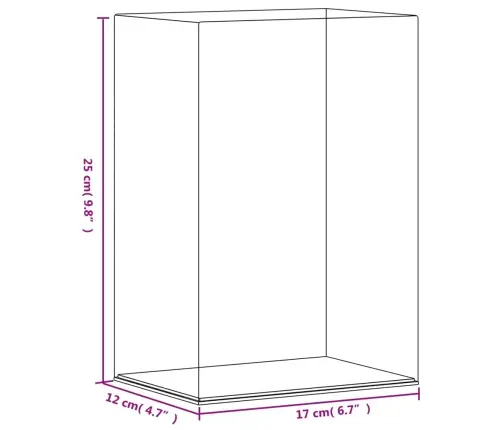 Vitrīnas Kaste, Caurspīdīga, 17X12X25 Cm, Akrils Vidaxl