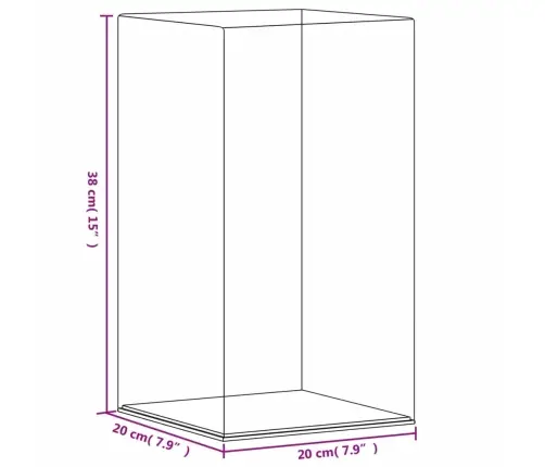 Vitriinkast, Läbipaistev, 20X20X38 cm Akrüül