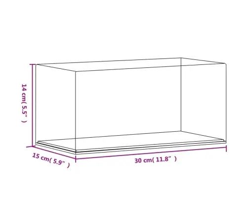 Vitriinkast, Läbipaistev, 30X15X14 cm Akrüül