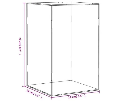 Vitrina, Permatoma, 14X14X22 cm Akrilas