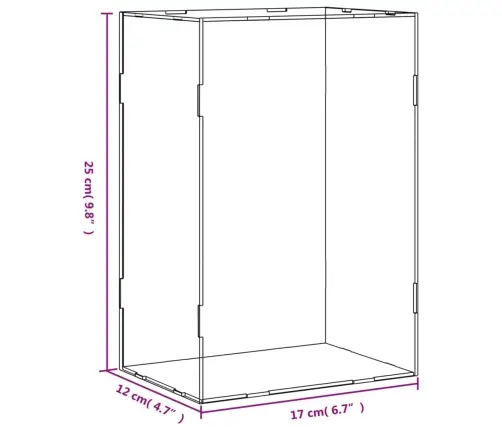 Vitrīnas Kaste, Caurspīdīga, 17X12X25 Cm, Akrils Vidaxl