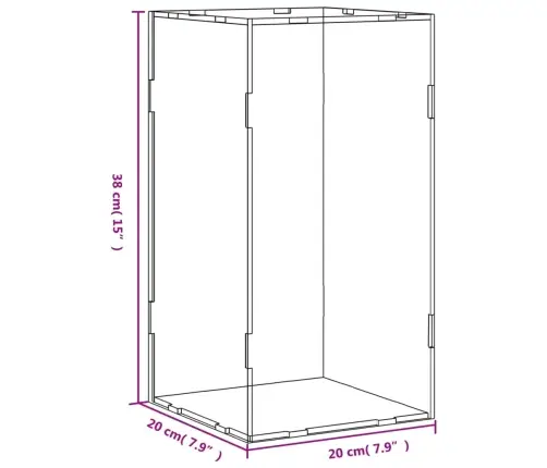 Vitrīnas Kaste, Caurspīdīga, 20X20X38 Cm, Akrils Vidaxl