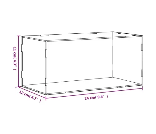 Vitrīnas Kaste, Caurspīdīga, 24X12X11 Cm, Akrils Vidaxl
