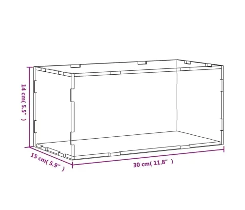 Vitrīnas Kaste, Caurspīdīga, 30X15X14 Cm, Akrils Vidaxl