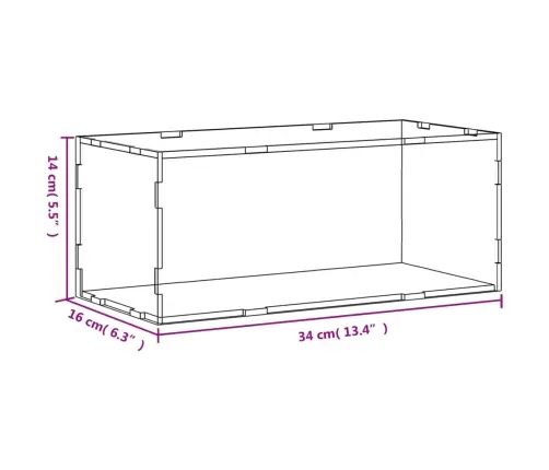 Läbipaistev Vitriinkarp, 34 X 16 X 14 cm Akrüül