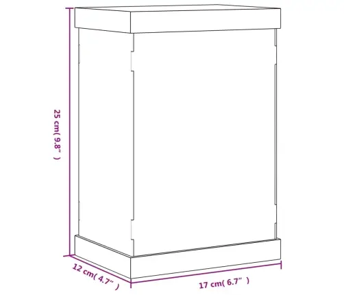 Vitrīnas Kaste, Caurspīdīga, 17X12X25 Cm, Akrils Vidaxl