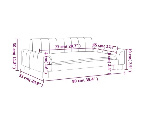 Lastediivan, Kreemjas, 90 X 53 X 30 cm Kangas