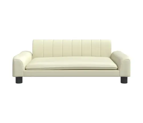 Bērnu Dīvāns, Krēmkrāsas, 90X53X30 Cm, Mākslīgā Āda Vidaxl