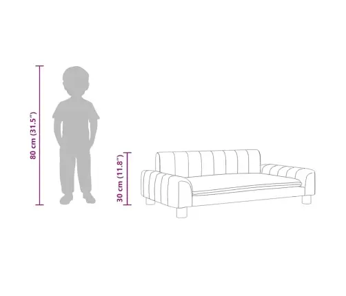 Bērnu Dīvāns, Krēmkrāsas, 90X53X30 Cm, Mākslīgā Āda Vidaxl