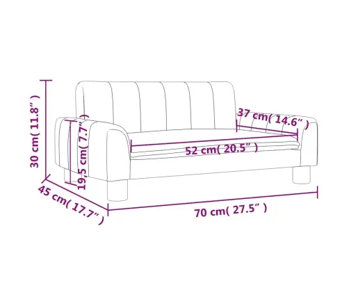 Bērnu Dīvāns, Brūns, 70X45X30 Cm, Audums Vidaxl