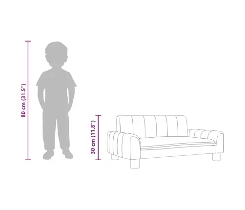 Bērnu Dīvāns, Brūns, 70X45X30 Cm, Audums Vidaxl