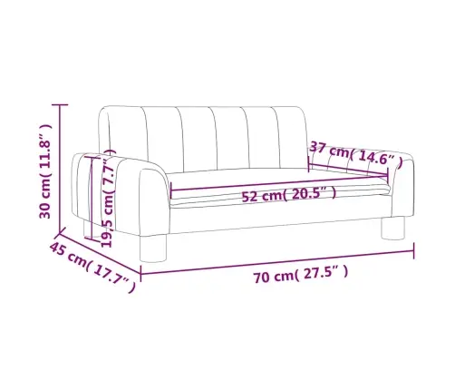 Vaikiška Sofa, Rudos Spalvos, 70X45X30cm Dirbtinė Oda