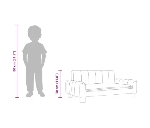 Vaikiška Sofa, Rudos Spalvos, 70X45X30cm Dirbtinė Oda