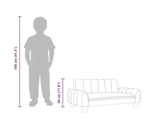 Vaikiška Sofa, Rudos Spalvos, 70X45X30cm Dirbtinė Oda