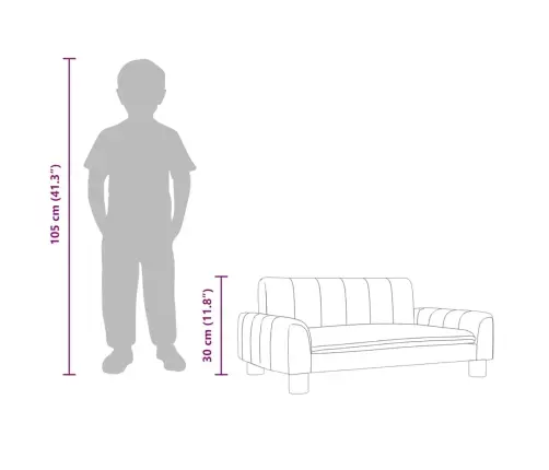 Bērnu Dīvāns, Pelēks, 70X45X30 Cm, Mākslīgā Āda Vidaxl