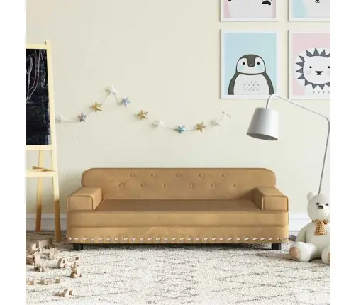 Bērnu Dīvāns, Brūns, 90X53X30 Cm, Samts Vidaxl