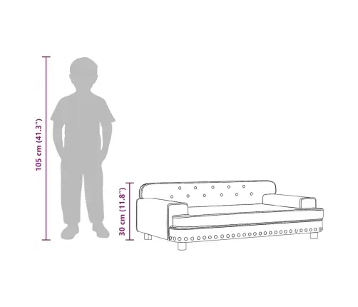 Bērnu Dīvāns, Krēmkrāsas, 90X53X30 Cm, Mākslīgā Āda Vidaxl