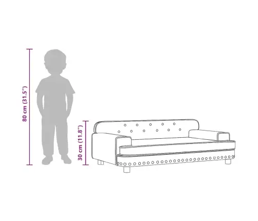 Bērnu Dīvāns, Pelēks, 90X53X30 Cm, Mākslīgā Āda Vidaxl