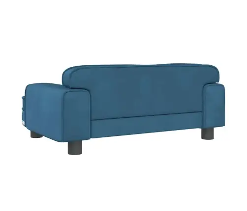 Vaikiška Sofa, Mėlynos Spalvos, 70X45X30cm Aksomas