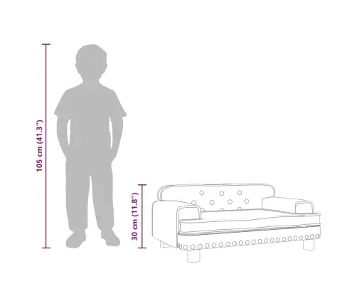 Bērnu Dīvāns, Gaiši Pelēks, 70X45X30 Cm, Samts Vidaxl