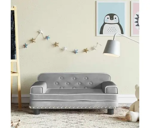 Bērnu Dīvāns, Gaiši Pelēks, 70X45X30 Cm, Samts Vidaxl