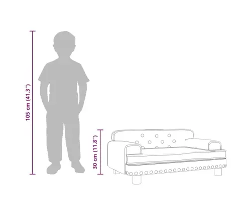 Bērnu Dīvāns, Krēmkrāsas, 70X45X30 Cm, Mākslīgā Āda Vidaxl