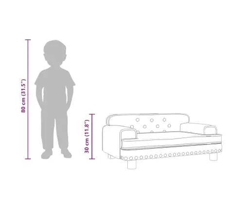 Bērnu Dīvāns, Pelēks, 70X45X30 Cm, Mākslīgā Āda Vidaxl