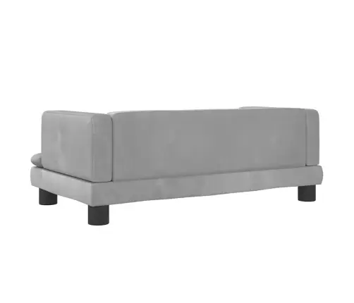 Bērnu Dīvāns, Gaiši Pelēks, 80X45X30 Cm, Samts Vidaxl