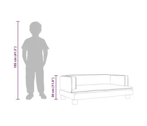 Bērnu Dīvāns, Gaiši Pelēks, 80X45X30 Cm, Samts Vidaxl