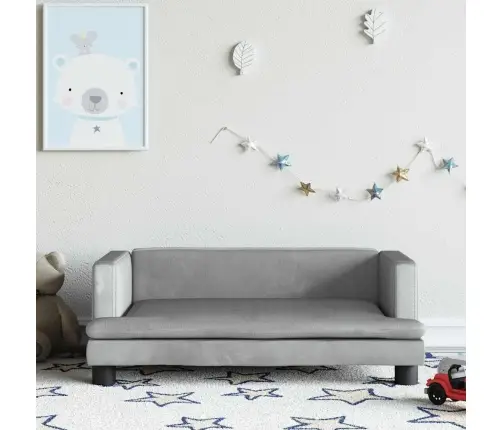 Bērnu Dīvāns, Gaiši Pelēks, 80X45X30 Cm, Samts Vidaxl