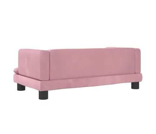 Lastediivan, Roosa, 80 X 45 X 30 cm Samet