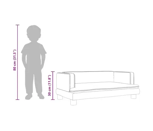 Lastediivan, Roosa, 80 X 45 X 30 cm Samet