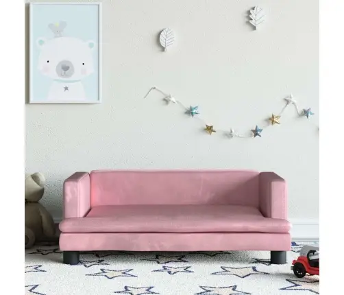 Lastediivan, Roosa, 80 X 45 X 30 cm Samet