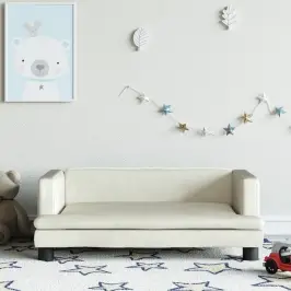 Bērnu Dīvāns, Krēmkrāsas, 80X45X30 Cm, Samts Vidaxl