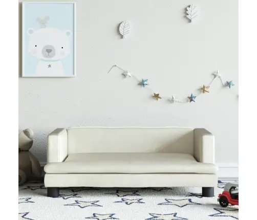 Bērnu Dīvāns, Krēmkrāsas, 80X45X30 Cm, Samts Vidaxl