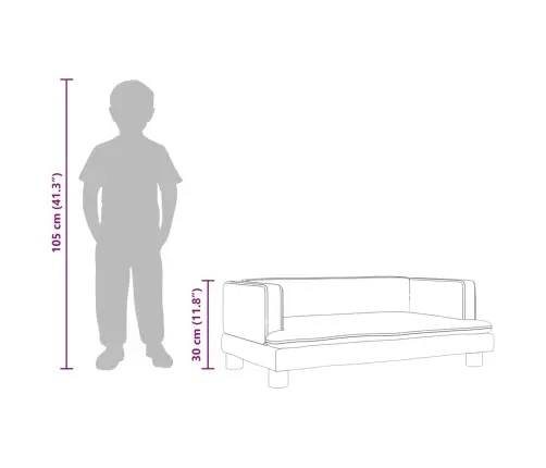 Lastediivan, Kreemjas, 80X45X30 cm Kunstnahk