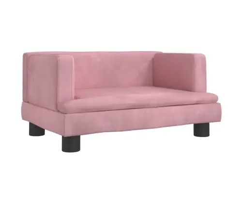 Lastediivan, Roosa, 60 X 40 X 30 cm Samet