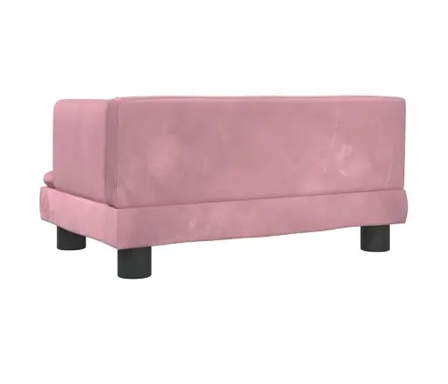 Lastediivan, Roosa, 60 X 40 X 30 cm Samet