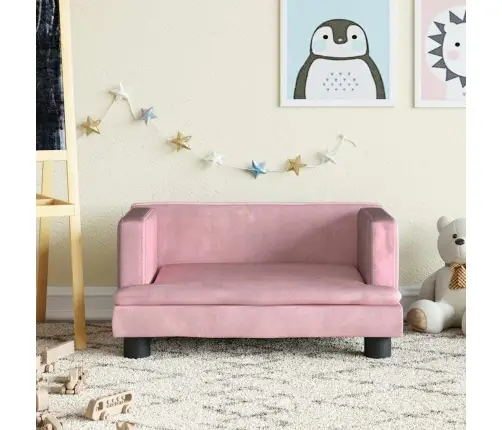 Lastediivan, Roosa, 60 X 40 X 30 cm Samet