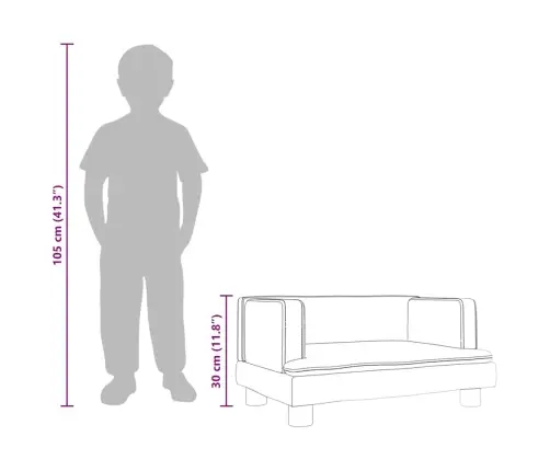 Vaikiška Sofa, Rudos Spalvos, 60X40X30cm Aksomas