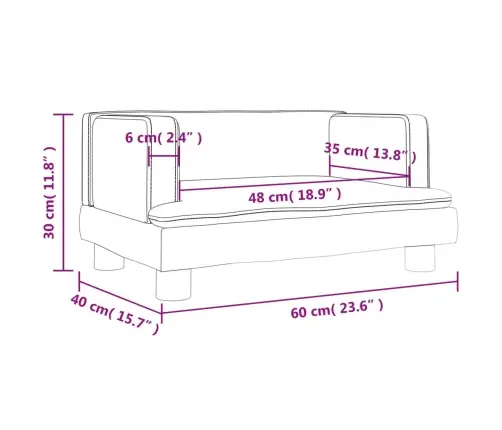 Lastediivan, Kreemjas, 60 X 40 X 30 cm Samet