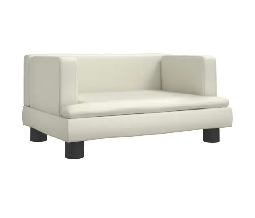 Vaikiška Sofa, Kreminės Spalvos, 60X40X30cm Dirbtinė Oda