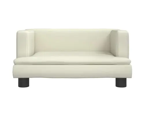 Vaikiška Sofa, Kreminės Spalvos, 60X40X30cm Dirbtinė Oda