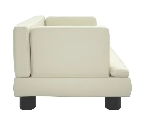 Vaikiška Sofa, Kreminės Spalvos, 60X40X30cm Dirbtinė Oda