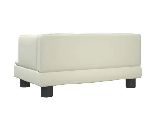 Vaikiška Sofa, Kreminės Spalvos, 60X40X30cm Dirbtinė Oda