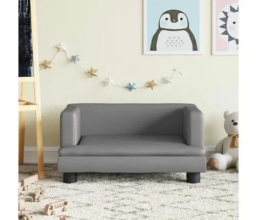 Bērnu Dīvāns, Pelēks, 60X40X30 Cm, Mākslīgā Āda Vidaxl