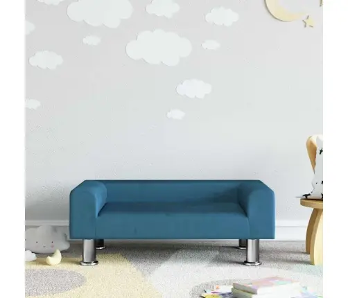 Bērnu Dīvāns, Zils, 70X45X26,5 Cm, Samts Vidaxl