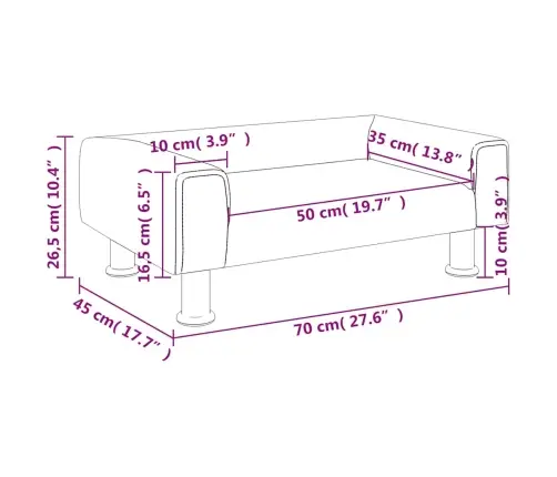 Bērnu Dīvāns, Melns, 70X45X26,5 Cm, Samts Vidaxl